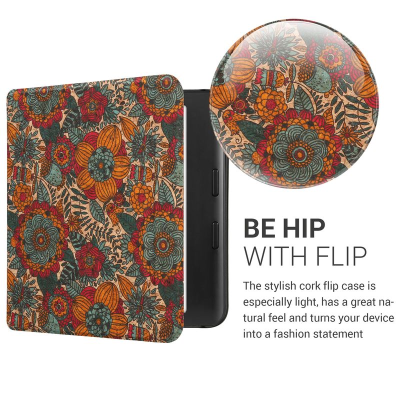 Laptop, Telefoane si Tablete - Ebook reader si accesorii - Accesorii eBook Reader - Husa pentru eBook Reader Kwmobile pentru Kobo Libra Colour, inchidere magnetica, pluta, multicolor - Infinity.ro