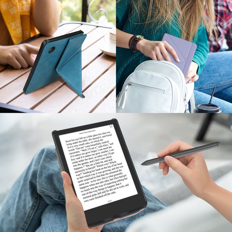 Laptop, Telefoane si Tablete - Ebook reader si accesorii - Accesorii eBook Reader - Husa pentru eBook Reader Kwmobile pentru Kobo Sage, inchidere magnetica, piele ecologica, albastru - Infinity.ro