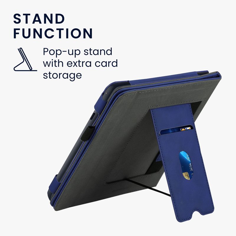 Laptop, Telefoane si Tablete - Ebook reader si accesorii - Accesorii eBook Reader - Husa pentru eBook Reader Kwmobile pentru Kobo Sage, inchidere magnetica, buzunar card, piele ecologica, albastru - Infinity.ro