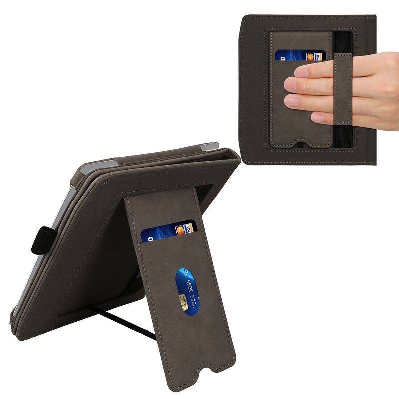 Laptop, Telefoane si Tablete - Ebook reader si accesorii - Accesorii eBook Reader - Husa pentru eBook Reader Kwmobile pentru PocketBook Era, Era Color, buzunar card, piele ecologica, gri - Infinity.ro