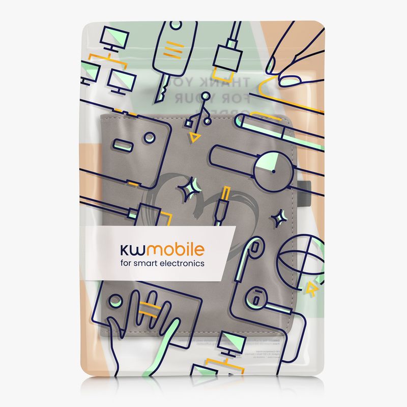 Laptop, Telefoane si Tablete - Ebook reader si accesorii - Accesorii eBook Reader - Husa pentru eBook Reader Kwmobile pentru PocketBook Era, Era Color, buzunar card, piele ecologica, gri - Infinity.ro