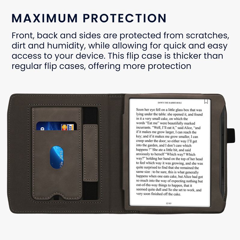 Laptop, Telefoane si Tablete - Ebook reader si accesorii - Accesorii eBook Reader - Husa pentru eBook Reader Kwmobile pentru PocketBook Era, Era Color, buzunar card, piele ecologica, gri - Infinity.ro