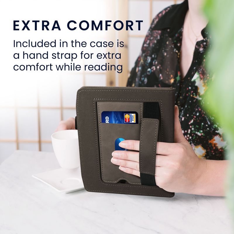 Laptop, Telefoane si Tablete - Ebook reader si accesorii - Accesorii eBook Reader - Husa pentru eBook Reader Kwmobile pentru PocketBook Era, Era Color, buzunar card, piele ecologica, gri - Infinity.ro