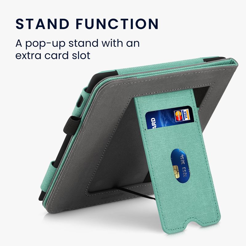 Laptop, Telefoane si Tablete - Ebook reader si accesorii - Accesorii eBook Reader - Husa pentru eBook Reader Kwmobile pentru Tolino Vision 6, inchidere magnetica, piele ecologica, verde, gri - Infinity.ro