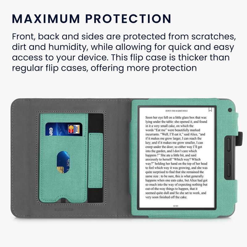 Laptop, Telefoane si Tablete - Ebook reader si accesorii - Accesorii eBook Reader - Husa pentru eBook Reader Kwmobile pentru Tolino Vision 6, inchidere magnetica, piele ecologica, verde, gri - Infinity.ro