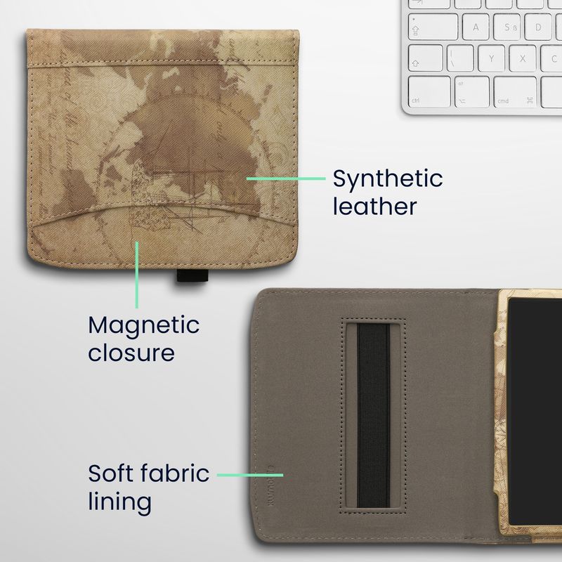 Laptop, Telefoane si Tablete - Ebook reader si accesorii - Accesorii eBook Reader - Husa pentru eBook Reader Kwmobile pentru PocketBook Era, Era Color, inchidere magnetica, piele ecologica, maro - Infinity.ro