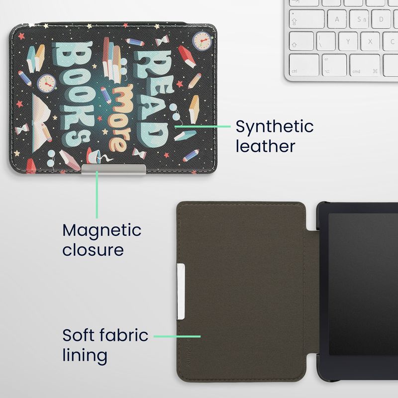 Laptop, Telefoane si Tablete - Ebook reader si accesorii - Accesorii eBook Reader - Husa pentru eBook Reader Kwmobile pentru Tolino Shine 3, inchidere magnetica, piele ecologica, multicolor - Infinity.ro