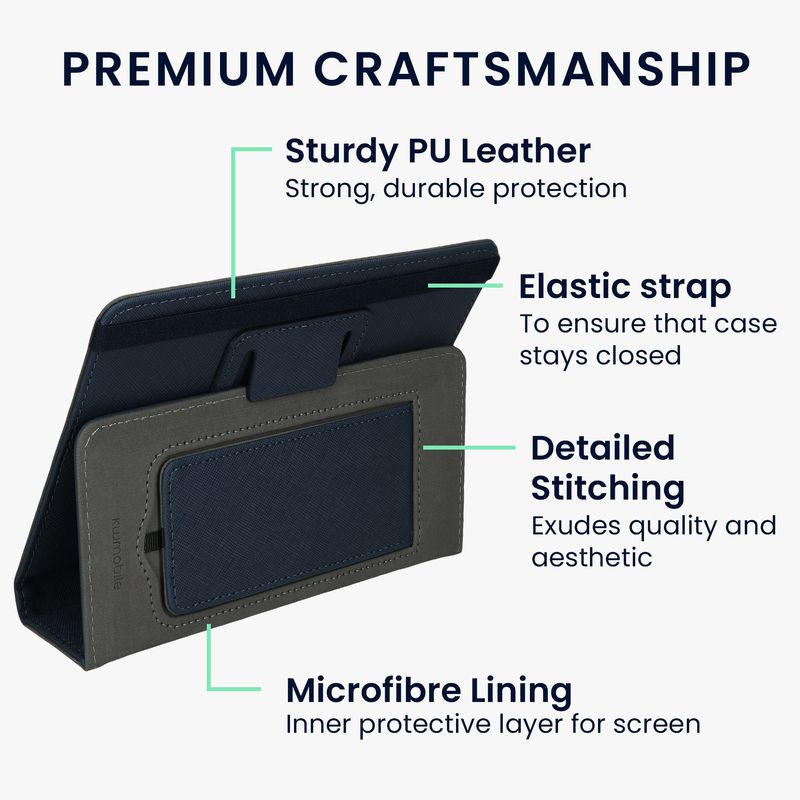 Laptop, Telefoane si Tablete - Ebook reader si accesorii - Accesorii eBook Reader - Husa pentru eBook Reader Kwmobile, functie stand, piele ecologica, albastru - Infinity.ro