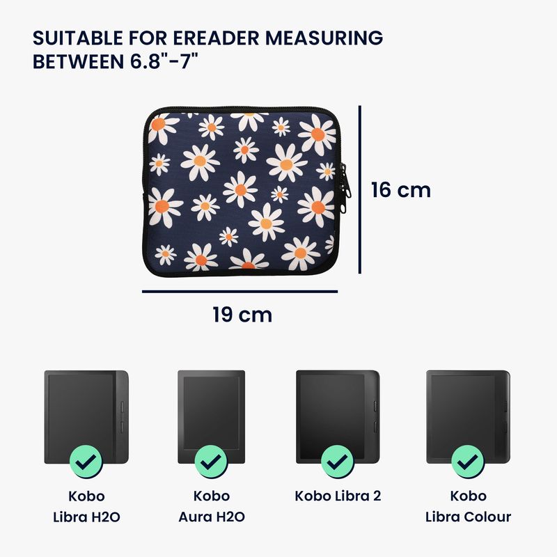 Laptop, Telefoane si Tablete - Ebook reader si accesorii - Accesorii eBook Reader - Husa pentru eBook Reader Kwmobile, protectie la socuri, neopren, albastru, alb - Infinity.ro