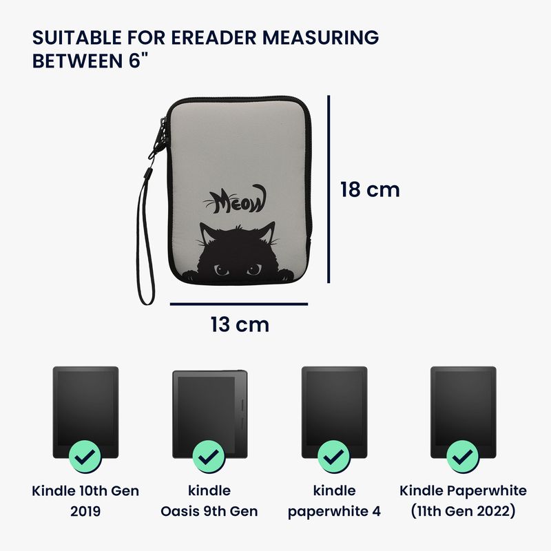 Laptop, Telefoane si Tablete - Ebook reader si accesorii - Accesorii eBook Reader - Husa pentru eBook Reader Kwmobile, protectie la socuri, neopren, gri, negru - Infinity.ro