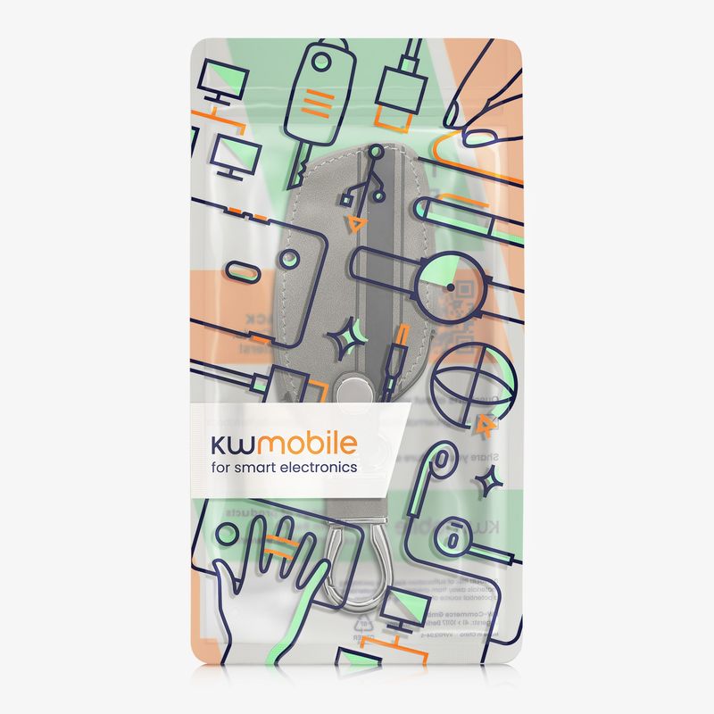 Auto si Moto - Electronice auto - Accesorii electronice auto - Husa cheie auto Kwmobile pentru MG RX3 RX8 ERX5 RX5 I6 I5 MG4 MG5 MG6 MG ZS EV HS EHS ZX GT 3, piele ecologica, gri - Infinity.ro