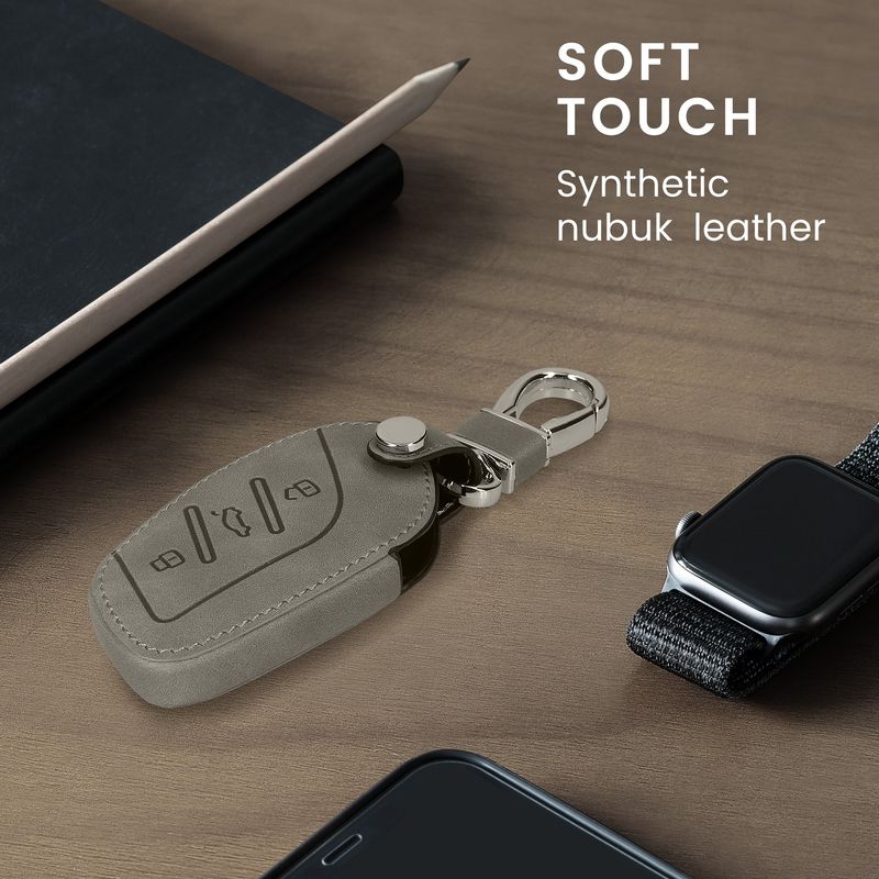 Auto si Moto - Electronice auto - Accesorii electronice auto - Husa cheie auto Kwmobile pentru MG RX3 RX8 ERX5 RX5 I6 I5 MG4 MG5 MG6 MG ZS EV HS EHS ZX GT 3, piele ecologica, gri - Infinity.ro