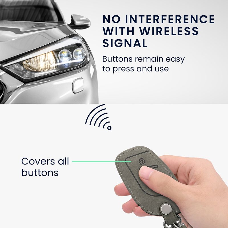 Auto si Moto - Electronice auto - Accesorii electronice auto - Husa cheie auto Kwmobile pentru MG RX3 RX8 ERX5 RX5 I6 I5 MG4 MG5 MG6 MG ZS EV HS EHS ZX GT 3, piele ecologica, gri - Infinity.ro