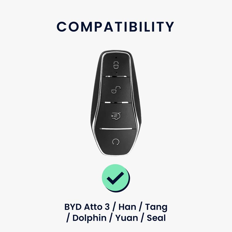 Auto si Moto - Electronice auto - Accesorii electronice auto - Husa pentru cheie auto Kwmobile pentru BYD Atto 3, Atto 2, Sealion, Han, anti-alunecare, piele naturala, maro - Infinity.ro