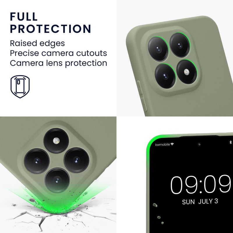 Laptop, Telefoane si Tablete - Telefoane mobile si accesorii - Accesorii Telefoane - Huse telefoane - Husa Kwmobile pentru Xiaomi 15T, anti-alunecare, silicon, verde, gri - Infinity.ro