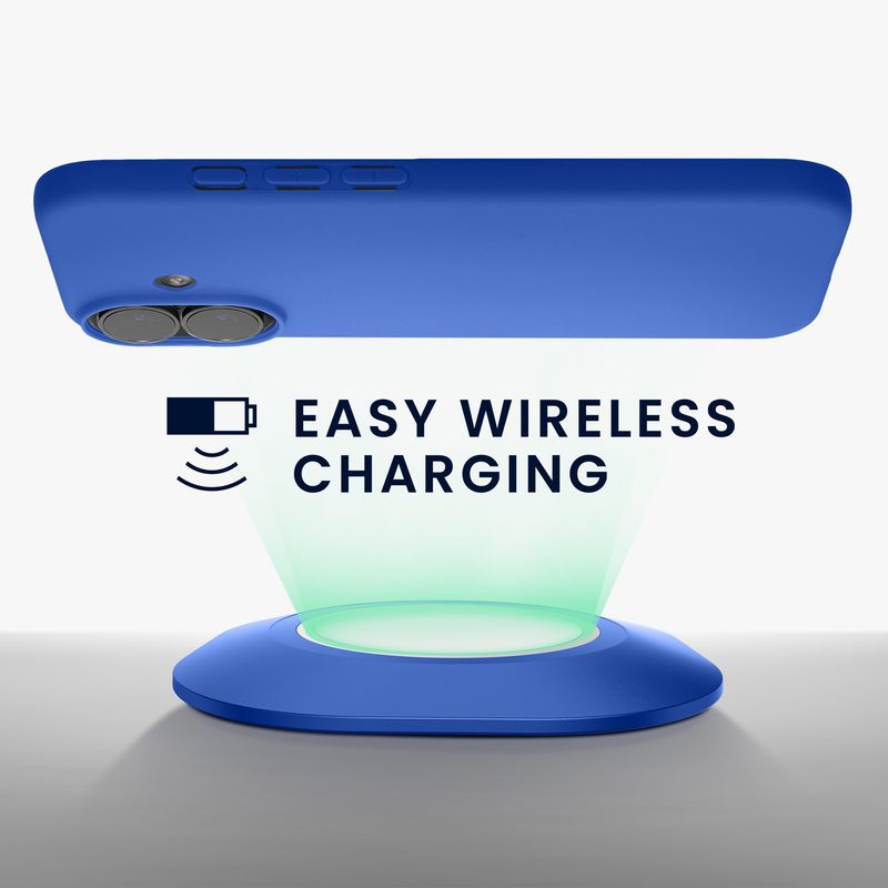 Laptop, Telefoane si Tablete - Telefoane mobile si accesorii - Accesorii Telefoane - Huse telefoane - Husa Kwmobile pentru iPhone 17, incarcare wireless, anti-alunecare, silicon, albastru - Infinity.ro