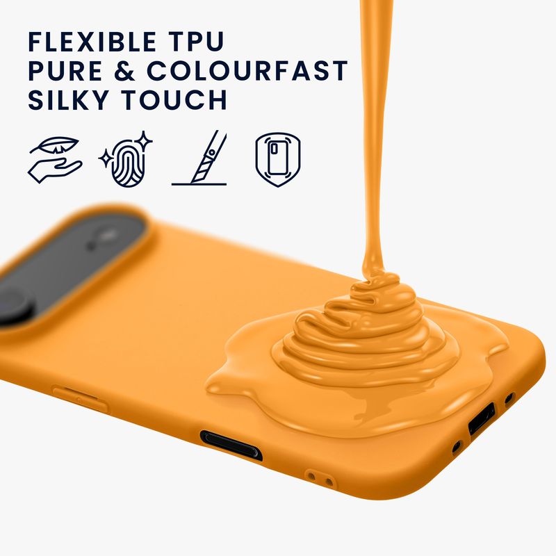 Laptop, Telefoane si Tablete - Telefoane mobile si accesorii - Accesorii Telefoane - Huse telefoane - Husa Kwmobile pentru iPhone Air, incarcare wireless, silicon, portocaliu - Infinity.ro