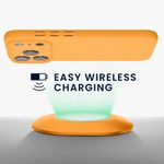 Laptop, Telefoane si Tablete - Telefoane mobile si accesorii - Accesorii Telefoane - Huse telefoane - Husa Kwmobile pentru iPhone 17 Pro, incarcare wireless, anti-alunecare, silicon, portocaliu - Infinity.ro