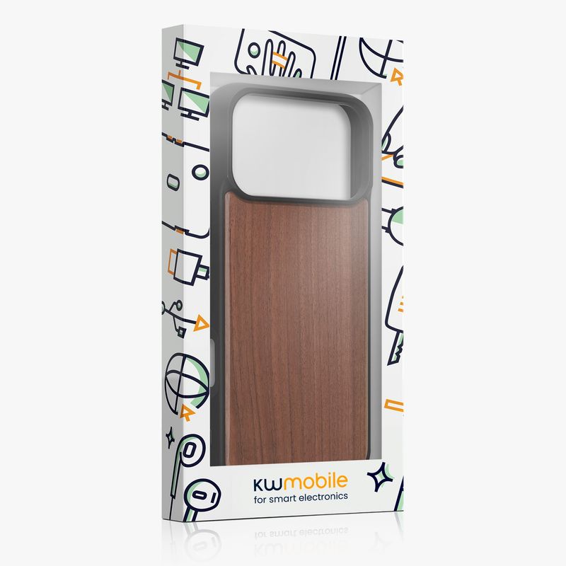 Laptop, Telefoane si Tablete - Telefoane mobile si accesorii - Accesorii Telefoane - Huse telefoane - Husa tip bumper Kwmobile pentru iPhone 17 Pro Max, protectie la socuri, lemn, TPU, maro - Infinity.ro