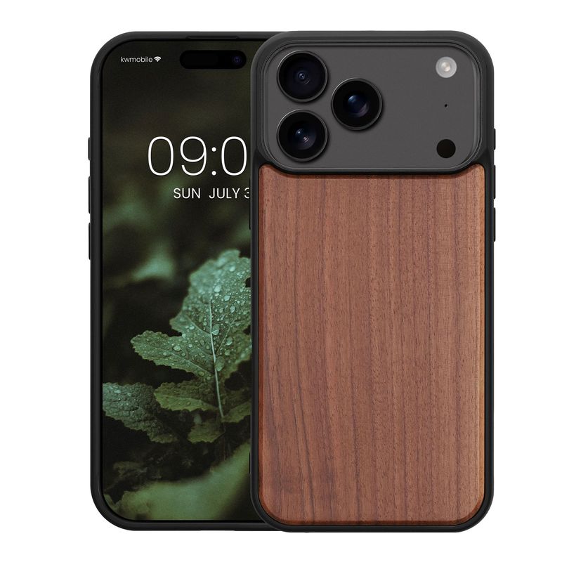 Laptop, Telefoane si Tablete - Telefoane mobile si accesorii - Accesorii Telefoane - Huse telefoane - Husa tip bumper Kwmobile pentru iPhone 17 Pro Max, protectie la socuri, lemn, TPU, maro - Infinity.ro