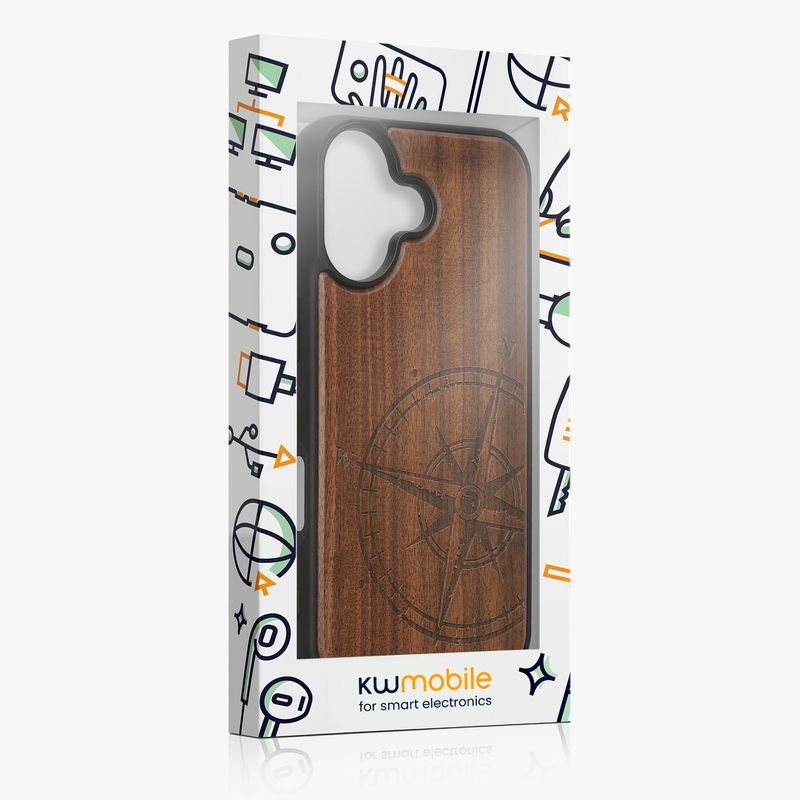Laptop, Telefoane si Tablete - Telefoane mobile si accesorii - Accesorii Telefoane - Huse telefoane - Husa Kwmobile pentru iPhone 17, protectie la socuri, lemn, TPU, maro - Infinity.ro