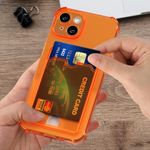 Laptop, Telefoane si Tablete - Telefoane mobile si accesorii - Accesorii Telefoane - Huse telefoane - Husa Kwmobile pentru iPhone 15, buzunar card, TPU, portocaliu, transparent - Infinity.ro