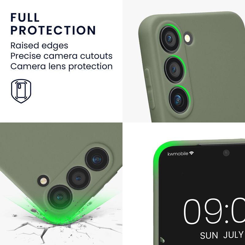 Laptop, Telefoane si Tablete - Telefoane mobile si accesorii - Accesorii Telefoane - Huse telefoane - Husa Kwmobile pentru Samsung Galaxy S23, anti-alunecare, protectie la zgarieturi, silicon, verde - Infinity.ro