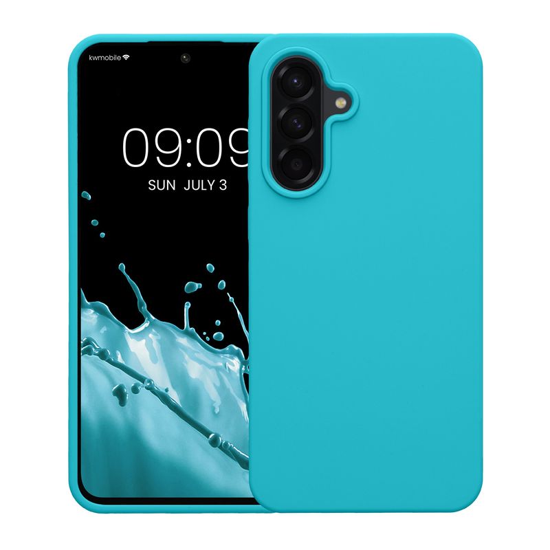 Laptop, Telefoane si Tablete - Telefoane mobile si accesorii - Accesorii Telefoane - Huse telefoane - Husa Kwmobile pentru Samsung Galaxy A56 5G, incarcare wireless, silicon, albastru glaciar - Infinity.ro