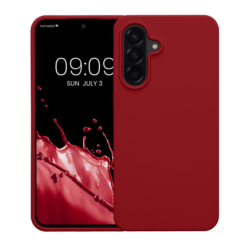 Laptop, Telefoane si Tablete - Telefoane mobile si accesorii - Accesorii Telefoane - Huse telefoane - Husa Kwmobile pentru Samsung Galaxy A56 5G, incarcare wireless, silicon, rosu rubarba - Infinity.ro