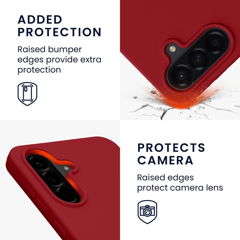 Laptop, Telefoane si Tablete - Telefoane mobile si accesorii - Accesorii Telefoane - Huse telefoane - Husa Kwmobile pentru Samsung Galaxy A56 5G, incarcare wireless, silicon, rosu rubarba - Infinity.ro