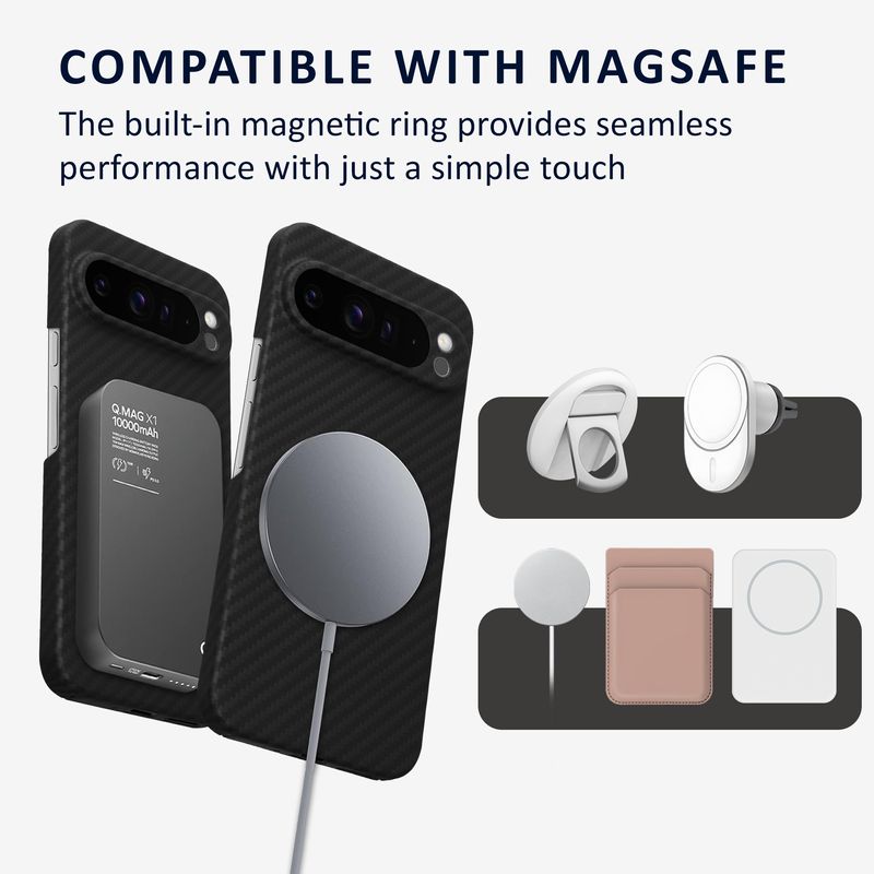 Laptop, Telefoane si Tablete - Telefoane mobile si accesorii - Accesorii Telefoane - Huse telefoane - Husa Kalibri pentru Google Pixel 9 Pro XL, compatibilitate MagSafe, aramida, negru - Infinity.ro