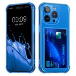 Laptop, Telefoane si Tablete - Telefoane mobile si accesorii - Accesorii Telefoane - Huse telefoane - Husa Kwmobile pentru iPhone 15 Pro, buzunar card, TPU, albastru, transparent - Infinity.ro
