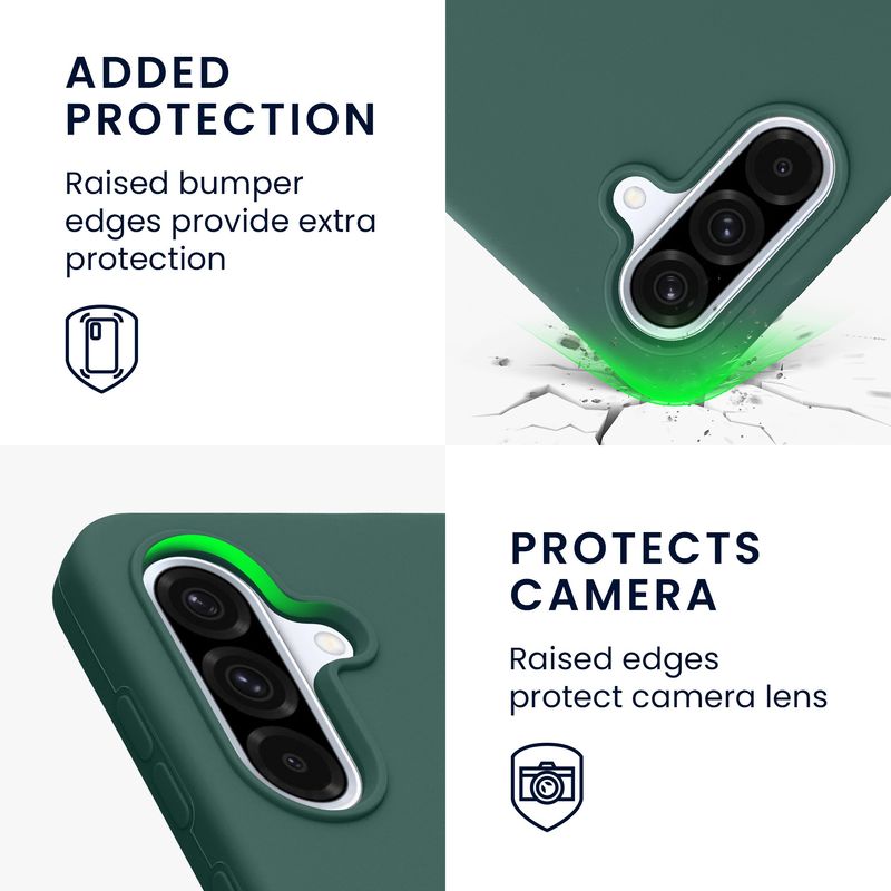 Laptop, Telefoane si Tablete - Telefoane mobile si accesorii - Accesorii Telefoane - Huse telefoane - Husa Kwmobile pentru Samsung Galaxy A36 5G, incarcare wireless, anti-alunecare, silicon, verde, TPU - Infinity.ro