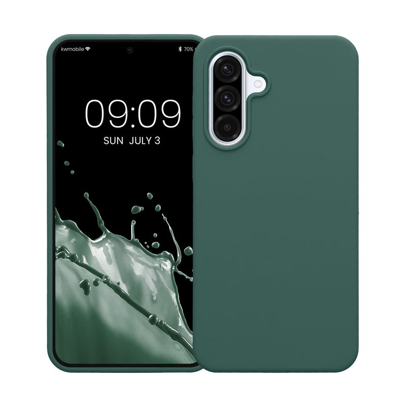 Laptop, Telefoane si Tablete - Telefoane mobile si accesorii - Accesorii Telefoane - Huse telefoane - Husa Kwmobile pentru Samsung Galaxy A36 5G, incarcare wireless, anti-alunecare, silicon, verde, TPU - Infinity.ro