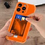 Laptop, Telefoane si Tablete - Telefoane mobile si accesorii - Accesorii Telefoane - Huse telefoane - Husa Kwmobile pentru iPhone 15 Pro Max, buzunar card, TPU, portocaliu, transparent - Infinity.ro