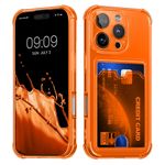 Laptop, Telefoane si Tablete - Telefoane mobile si accesorii - Accesorii Telefoane - Huse telefoane - Husa Kwmobile pentru iPhone 16 Pro, buzunar card, TPU, portocaliu, transparent - Infinity.ro