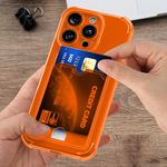 Laptop, Telefoane si Tablete - Telefoane mobile si accesorii - Accesorii Telefoane - Huse telefoane - Husa Kwmobile pentru iPhone 16 Pro, buzunar card, TPU, portocaliu, transparent - Infinity.ro