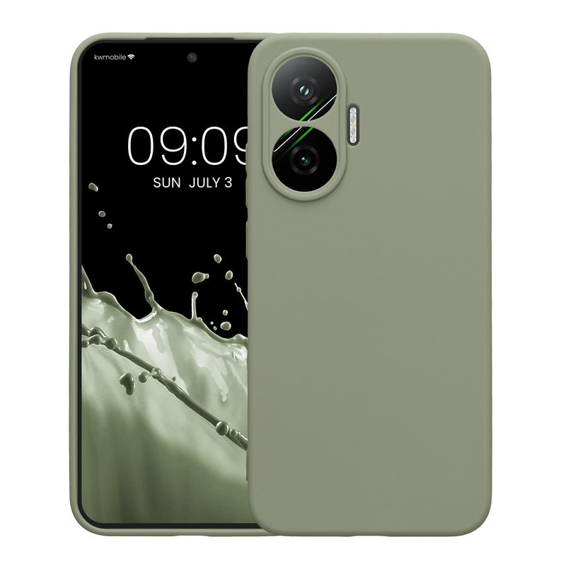 Laptop, Telefoane si Tablete - Telefoane mobile si accesorii - Accesorii Telefoane - Huse telefoane - Husa Kwmobile pentru Xiaomi Poco F7, anti-alunecare, silicon, verde - Infinity.ro