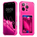 Laptop, Telefoane si Tablete - Telefoane mobile si accesorii - Accesorii Telefoane - Huse telefoane - Husa Kwmobile pentru iPhone 16 Pro Max, buzunar card, TPU, roz, transparent - Infinity.ro
