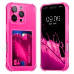 Laptop, Telefoane si Tablete - Telefoane mobile si accesorii - Accesorii Telefoane - Huse telefoane - Husa Kwmobile pentru iPhone 16 Pro Max, buzunar card, TPU, roz, transparent - Infinity.ro