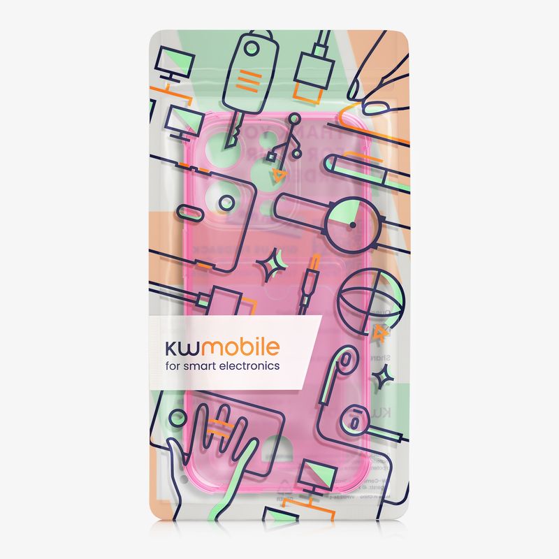 Laptop, Telefoane si Tablete - Telefoane mobile si accesorii - Accesorii Telefoane - Huse telefoane - Husa Kwmobile pentru iPhone 16 Pro Max, buzunar card, TPU, roz, transparent - Infinity.ro