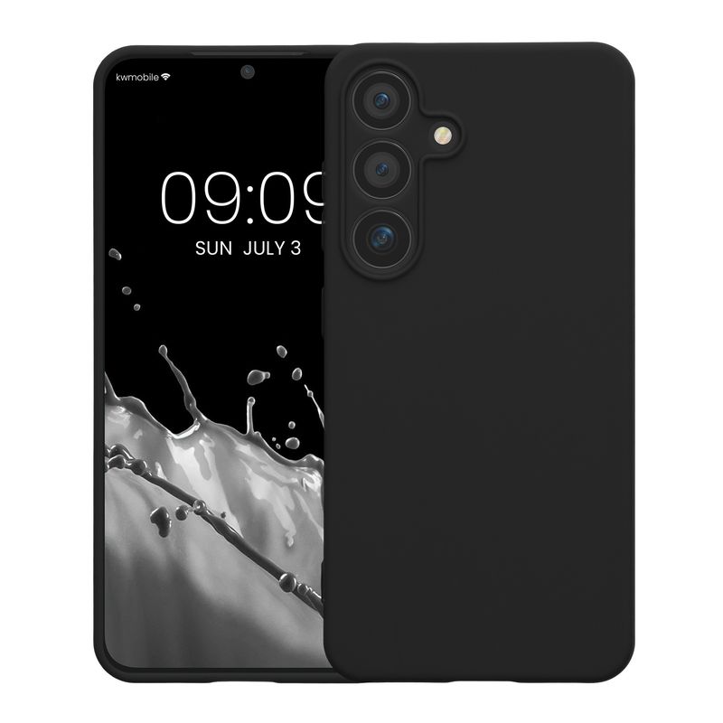 Laptop, Telefoane si Tablete - Telefoane mobile si accesorii - Accesorii Telefoane - Huse telefoane - Husa Kwmobile pentru Samsung Galaxy S25, anti-alunecare, protectie la zgarieturi, silicon, negru - Infinity.ro