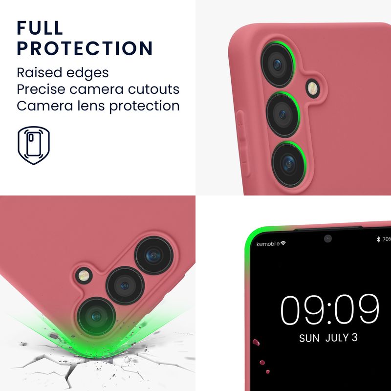 Laptop, Telefoane si Tablete - Telefoane mobile si accesorii - Accesorii Telefoane - Huse telefoane - Husa Kwmobile pentru Samsung Galaxy S25, anti-alunecare, protectie la zgarieturi, silicon, roz - Infinity.ro