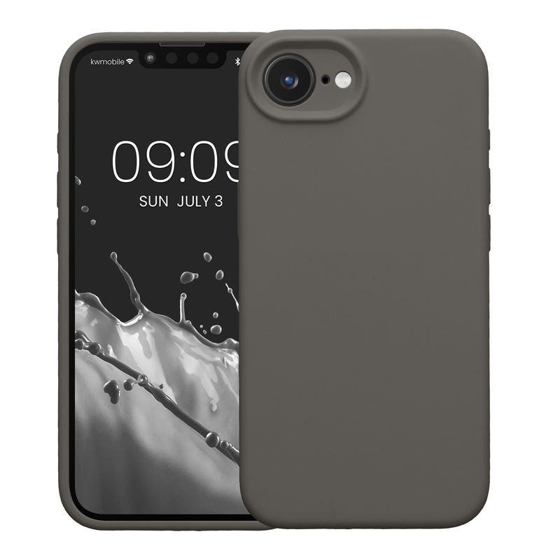 Laptop, Telefoane si Tablete - Telefoane mobile si accesorii - Accesorii Telefoane - Huse telefoane - Husa Kwmobile pentru iPhone 17e/16e, anti-alunecare, silicon, gri - Infinity.ro