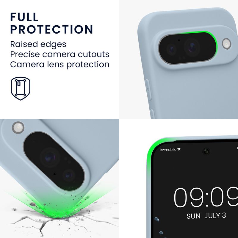 Laptop, Telefoane si Tablete - Telefoane mobile si accesorii - Accesorii Telefoane - Huse telefoane - Husa Kwmobile pentru Google Pixel 10, anti-alunecare, silicon, albastru deschis - Infinity.ro