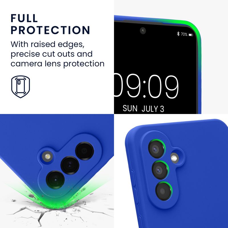 Laptop, Telefoane si Tablete - Telefoane mobile si accesorii - Accesorii Telefoane - Huse telefoane - Husa Kwmobile pentru Samsung Galaxy A56 5G, anti-alunecare, silicon, albastru baltic - Infinity.ro