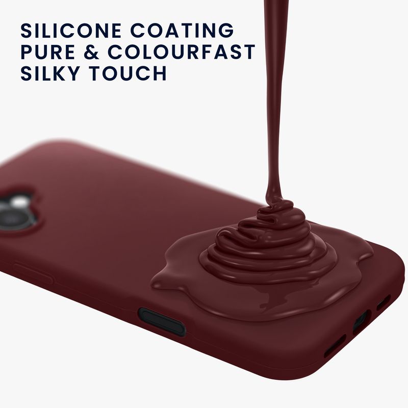 Laptop, Telefoane si Tablete - Telefoane mobile si accesorii - Accesorii Telefoane - Huse telefoane - Husa Kwmobile pentru iPhone 16, anti-alunecare, silicon, mov, bordo - Infinity.ro