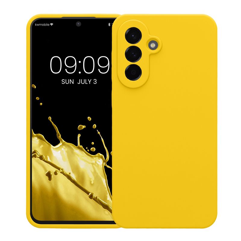 Laptop, Telefoane si Tablete - Telefoane mobile si accesorii - Accesorii Telefoane - Huse telefoane - Husa Kwmobile pentru Samsung Galaxy A56 5G, anti-alunecare, silicon, galben - Infinity.ro
