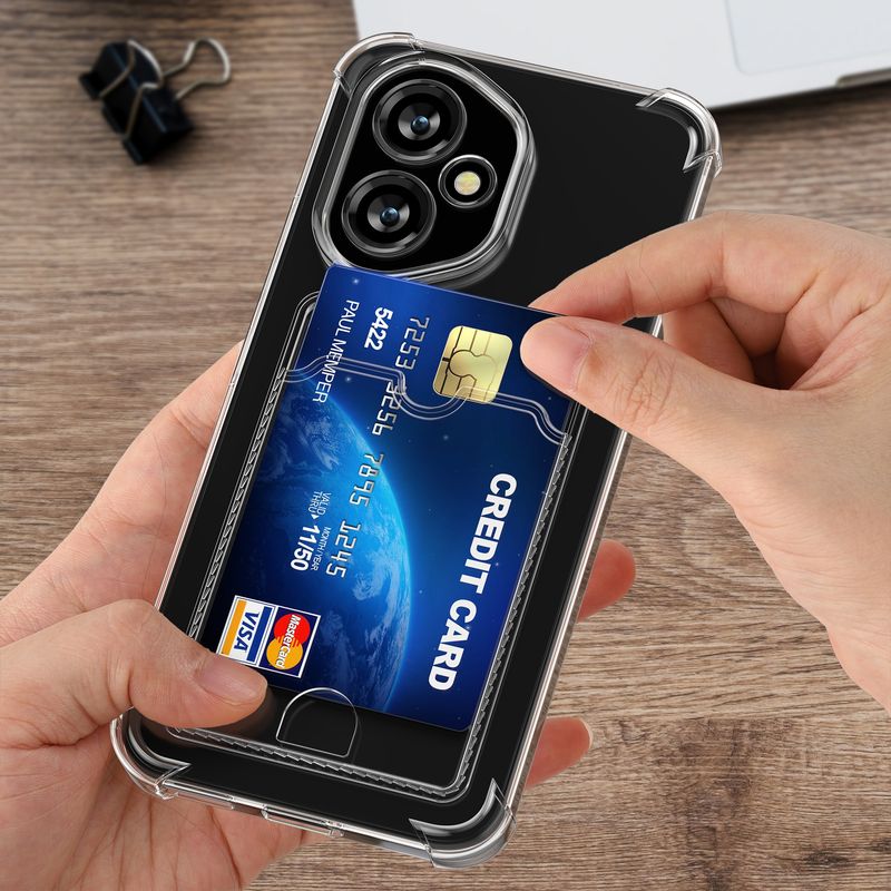 Laptop, Telefoane si Tablete - Telefoane mobile si accesorii - Accesorii Telefoane - Huse telefoane - Husa Kwmobile pentru Honor 400, buzunar card, TPU, transparent - Infinity.ro