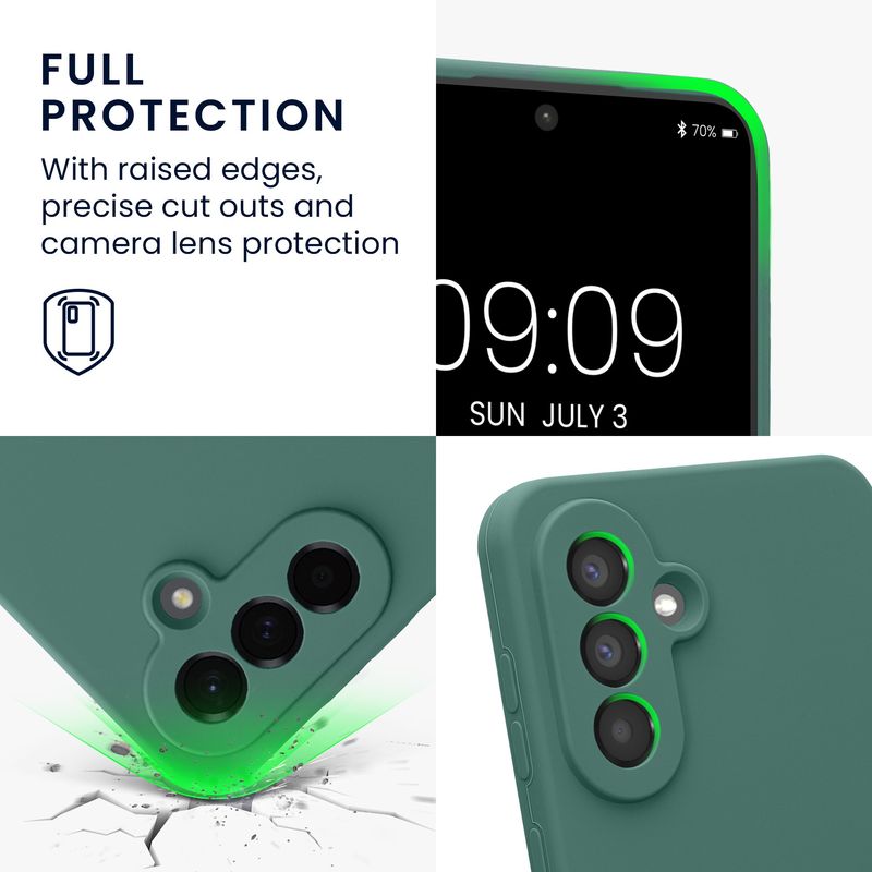 Laptop, Telefoane si Tablete - Telefoane mobile si accesorii - Accesorii Telefoane - Huse telefoane - Husa Kwmobile pentru Samsung Galaxy A56 5G, anti-alunecare, anti-amprenta, silicon, verde - Infinity.ro